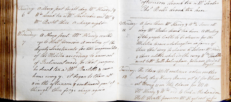 The Augmentation of the Militia: Mary Hardy's diary, Dec. 1796