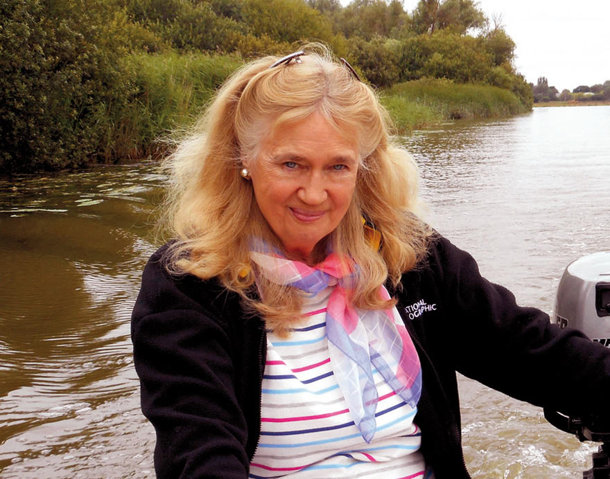 Margaret Bird in dinghy, July 2018